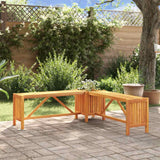 Garden Bench With 2 Planters 150Cm Solid Acacia Wood
