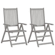 Garden Reclining Chairs 4 Pcs Grey Solid Acacia Wood