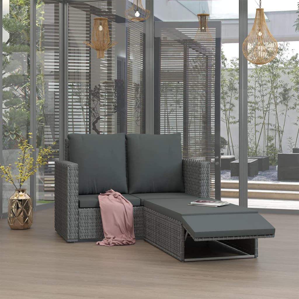 2 Piece Garden Lounge Set With Cushions Poly Rattan