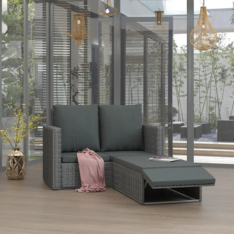 2 Piece Garden Lounge Set With Cushions Poly Rattan