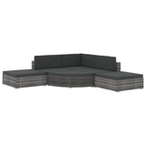 6 Piece Garden Lounge Set With Cushions Poly Rattan