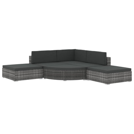 6 Piece Garden Lounge Set With Cushions Poly Rattan