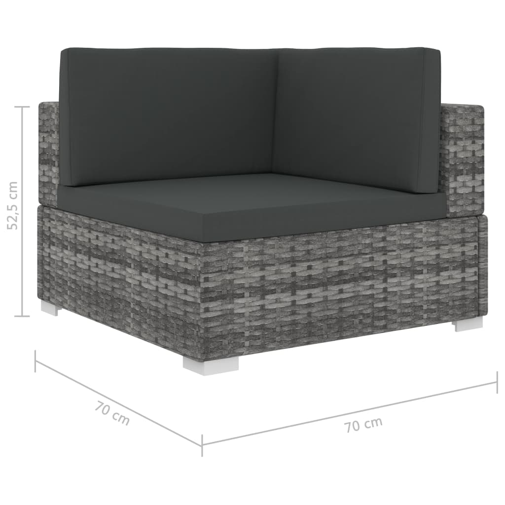 6 Piece Garden Lounge Set With Cushions Poly Rattan