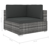 6 Piece Garden Lounge Set With Cushions Poly Rattan