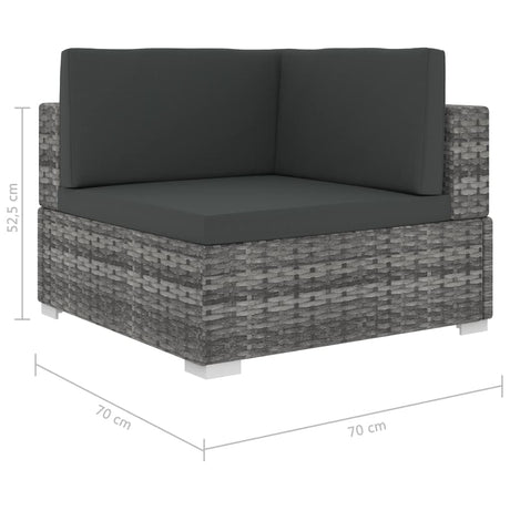 6 Piece Garden Lounge Set With Cushions Poly Rattan