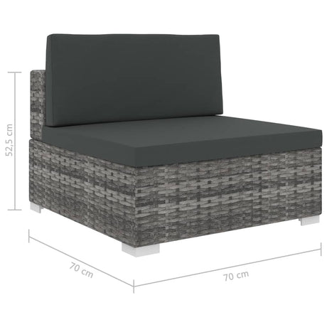 6 Piece Garden Lounge Set With Cushions Poly Rattan