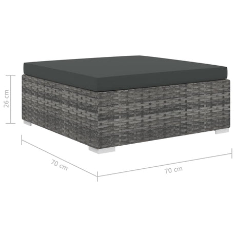 6 Piece Garden Lounge Set With Cushions Poly Rattan