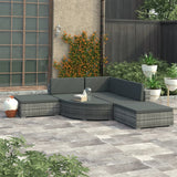 6 Piece Garden Lounge Set With Cushions Poly Rattan