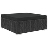 5 Piece Garden Lounge Set With Cushions Poly Rattan Black