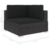 5 Piece Garden Lounge Set With Cushions Poly Rattan Black