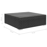 5 Piece Garden Lounge Set With Cushions Poly Rattan Black