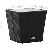 Tea Table 41.5X41.5X43 Cm Poly Rattan And Tempered