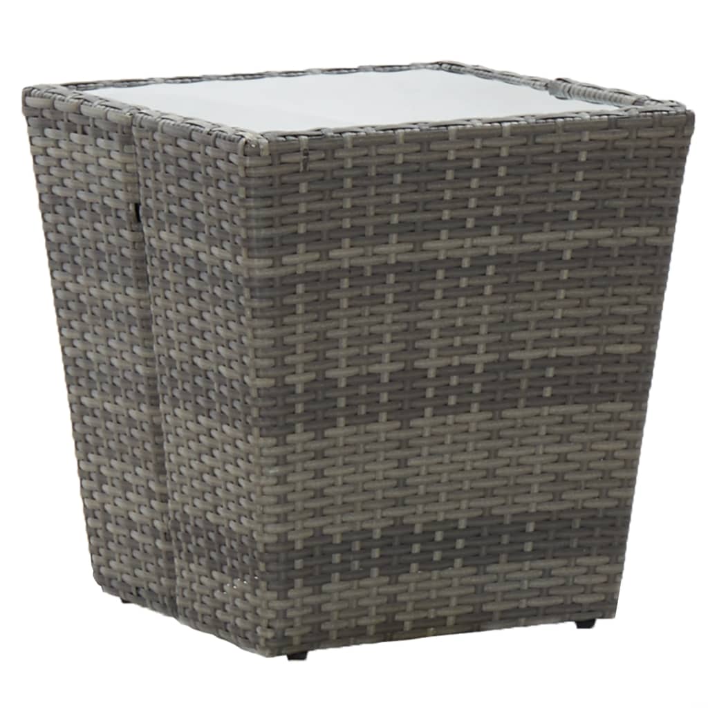 Tea Table 41.5X41.5X43 Cm Poly Rattan And Tempered