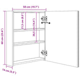 Led Bathroom Mirror Cabinet 50X13.5X60 Cm