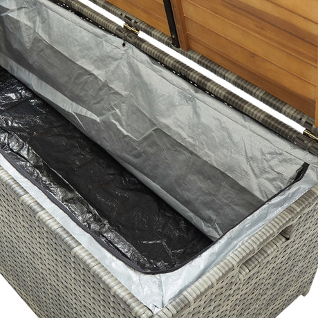 Garden Storage Bench 120 Cm Poly Rattan