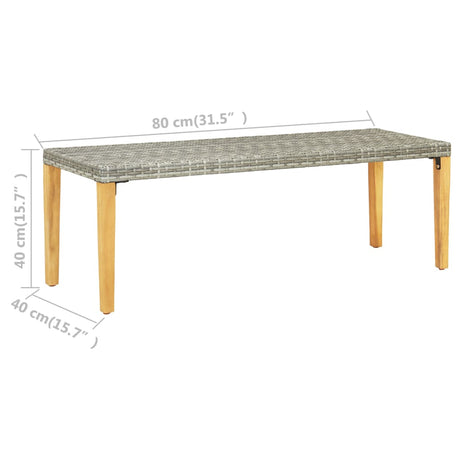 Garden Bench 80 Cm Poly Rattan
