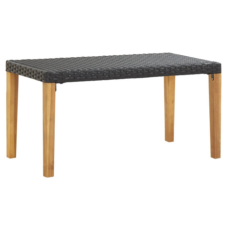 Garden Bench 120 Cm Poly Rattan And Solid Acacia Wood