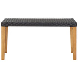 Garden Bench 120 Cm Poly Rattan And Solid Acacia Wood