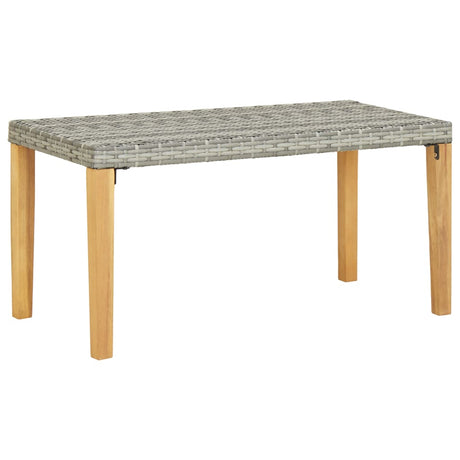 Garden Bench 120 Cm Poly Rattan And Solid Acacia Wood