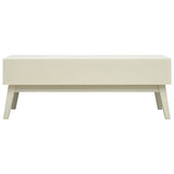 Coffee Table With 2 Drawers Carving Grey 110X50X40 Cm Wood