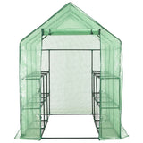 Walk-In Greenhouse With 12 Shelves Steel 143X214X196 Cm