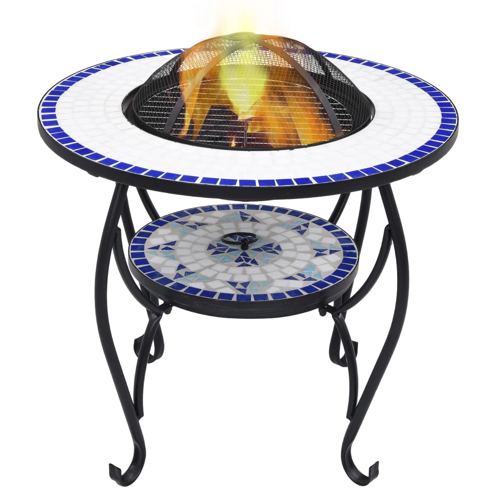Mosaic Fire Pit Table 68 Cm Ceramic