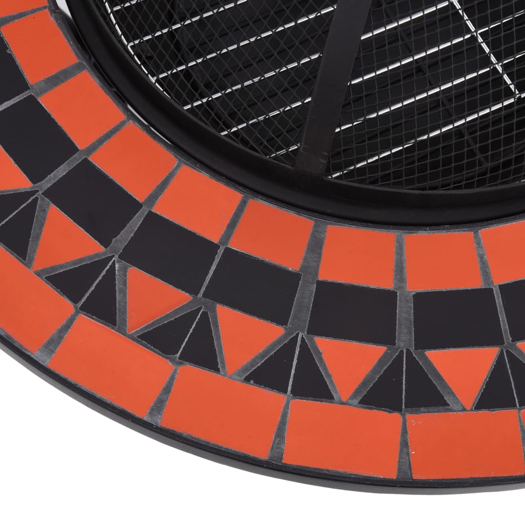 Mosaic Fire Pit Table 68 Cm Ceramic