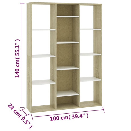 Room Divider/Book Cabinet 100X24X140 Cm Engineered Wood
