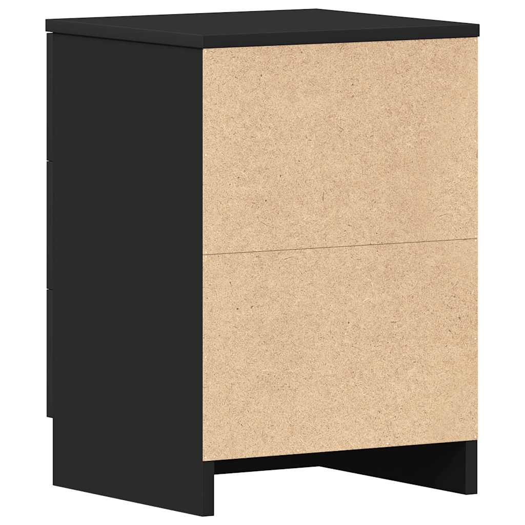 Bedside Cabinet Black 38x35x56 cm Engineered Wood