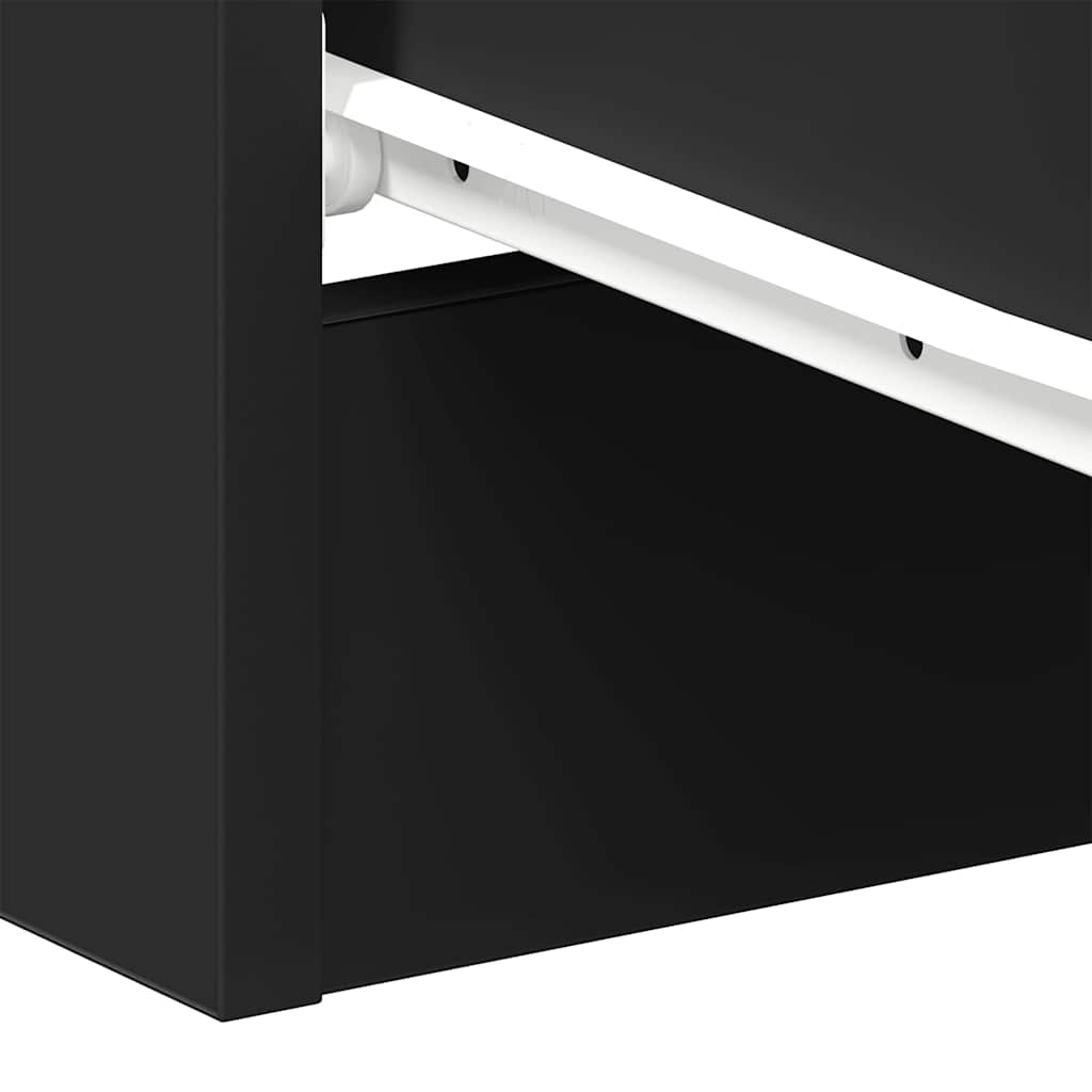 Bedside Cabinet Black 38x35x56 cm Engineered Wood