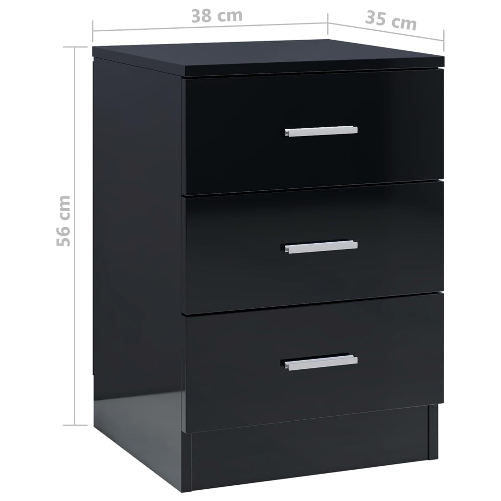 Bedside Cabinet 38X35X56 Cm Engineered Wood