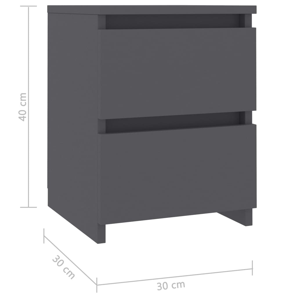Bedside Cabinet 30X30X40 Cm Engineered Wood