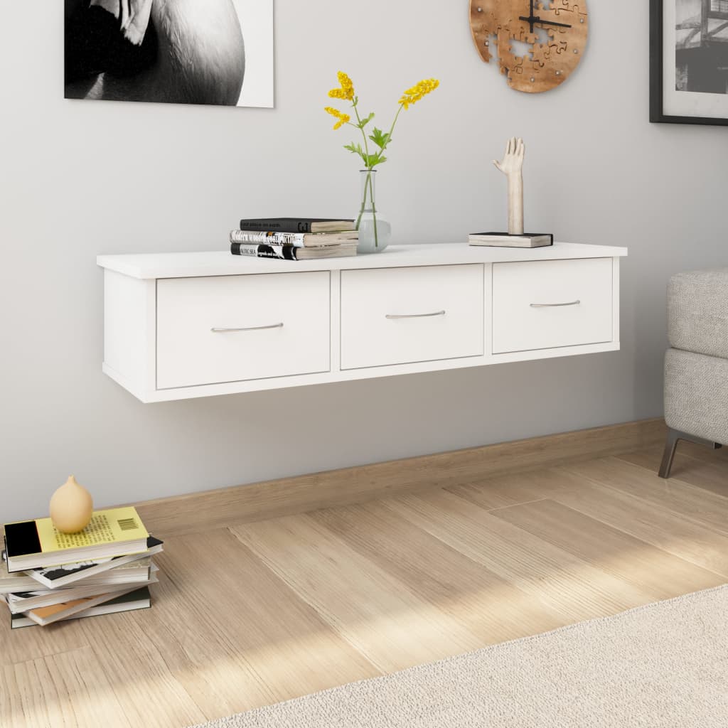 Wall-Mounted Drawer Shelf 88X26X18.5 Cm Engineered Wood