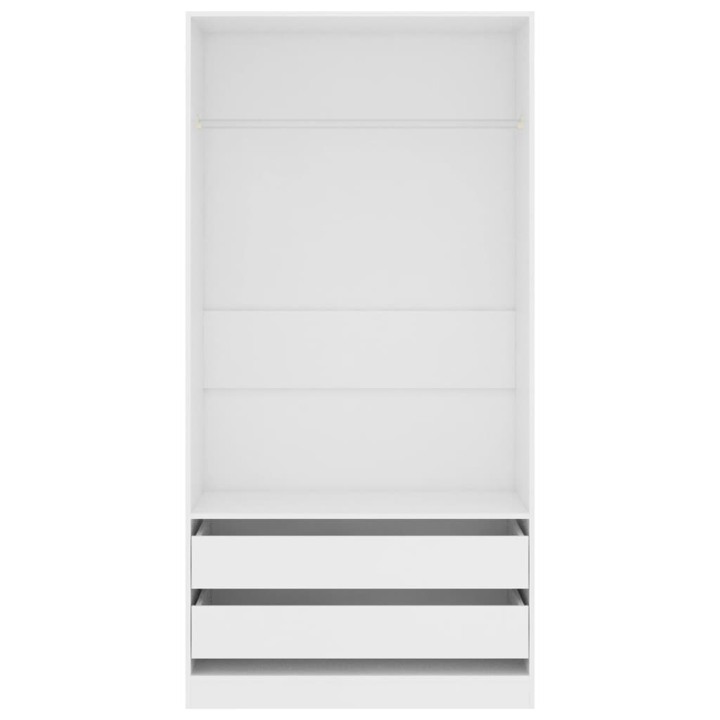 Wardrobe White 100x50x200 cm Engineered Wood