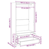 Wardrobe White 100x50x200 cm Engineered Wood