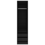 Wardrobe with Drawers Black 50x50x200 cm Engineered Wood