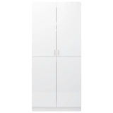 Wardrobe High Gloss White 80x52x180 cm Engineered Wood