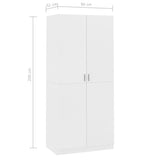 Wardrobe White 90x52x200 cm Engineered Wood