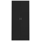 Wardrobe Black 90x52x200 cm Engineered Wood