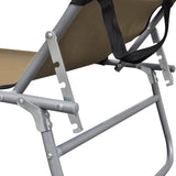 Folding Sun Lounger With Canopy Aluminium