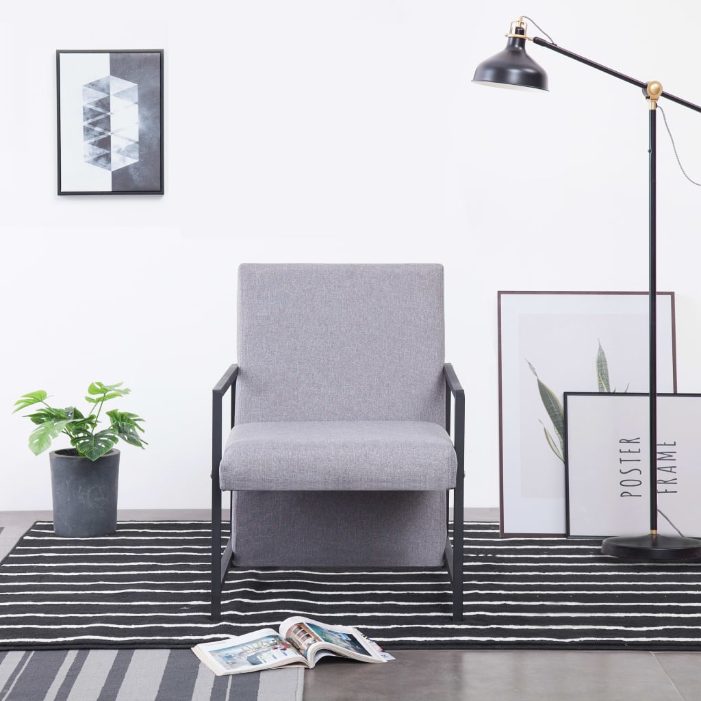 Armchair With Chrome Feet Fabric