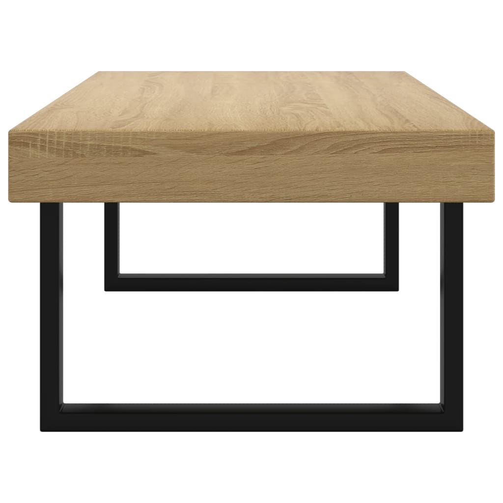 Coffee Table And Black 120X60X40 Cm Mdf And Iron