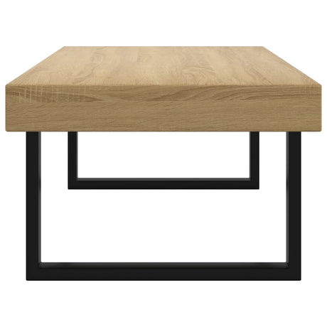 Coffee Table And Black 120X60X40 Cm Mdf And Iron