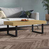 Coffee Table And Black 120X60X40 Cm Mdf And Iron