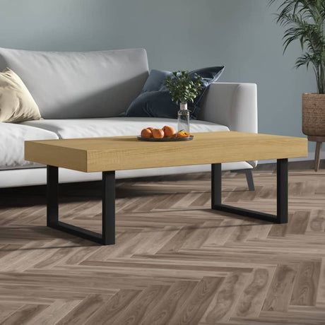 Coffee Table And Black 120X60X40 Cm Mdf And Iron