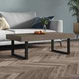 Coffee Table And Black 120X60X40 Cm Mdf And Iron