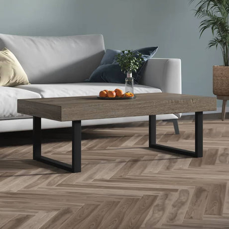 Coffee Table And Black 120X60X40 Cm Mdf And Iron
