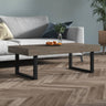 Coffee Table And Black 120X60X40 Cm Mdf And Iron