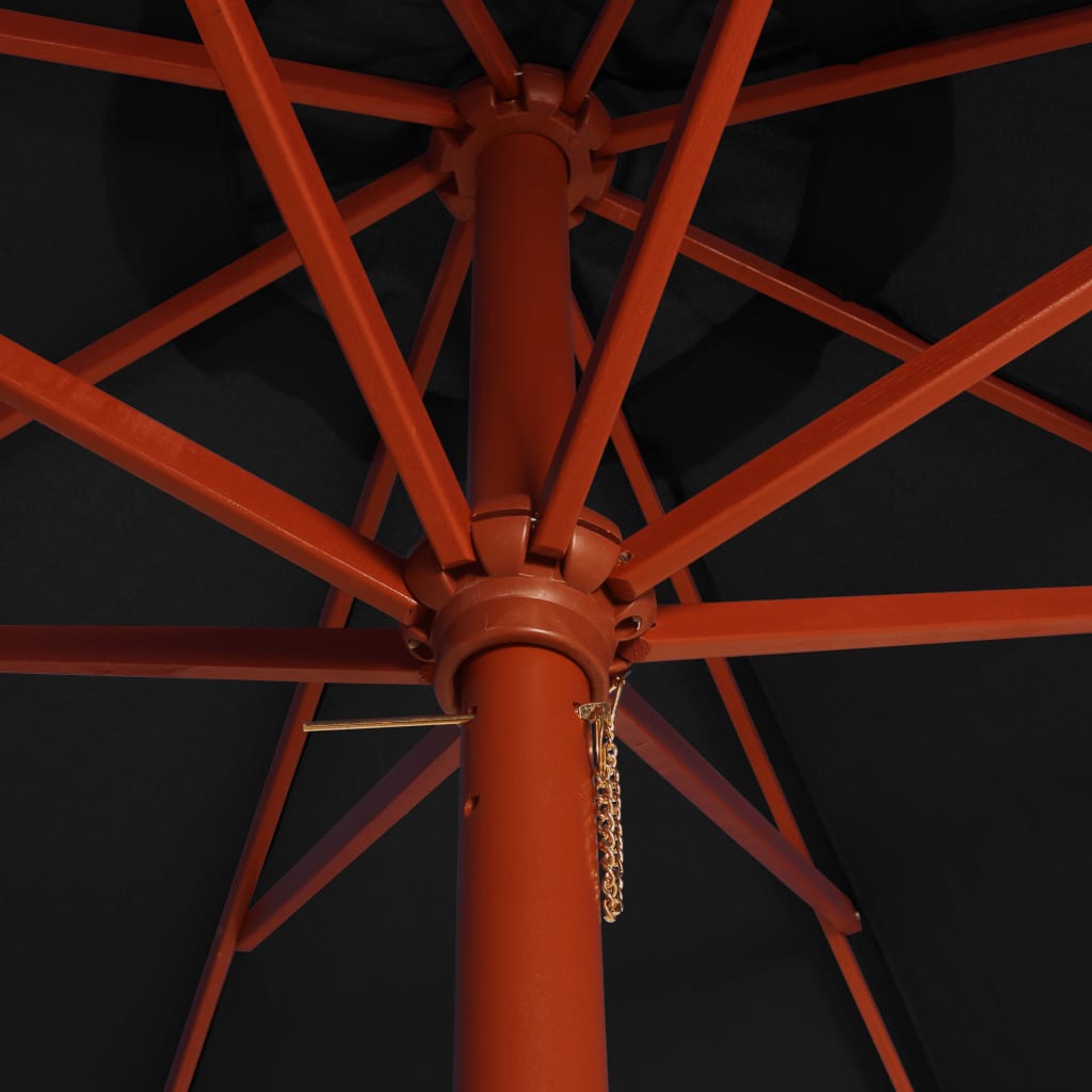 Garden Parasol With Wooden Pole 300X258 Cm