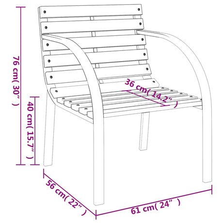 Garden Chairs 2 Pcs Wood